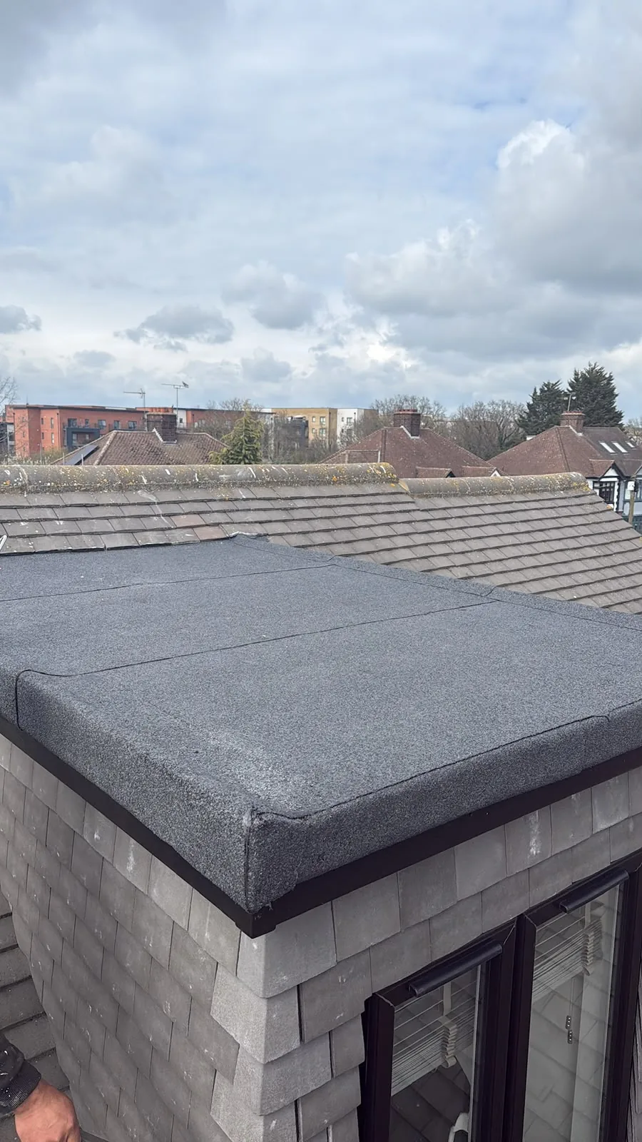 Newly finished flat roof by A to Z Roofing & Building in London