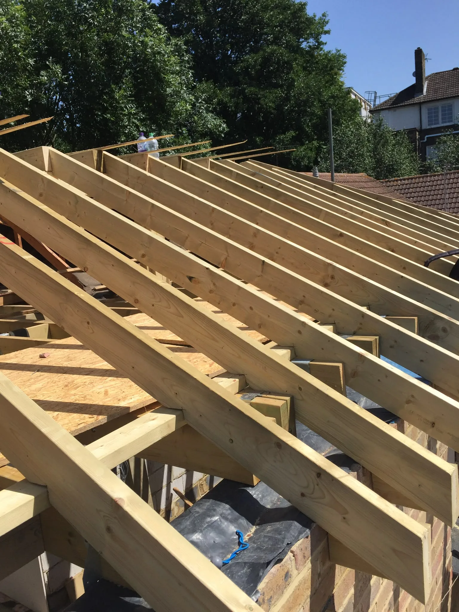 Structural building work in progress on a London property