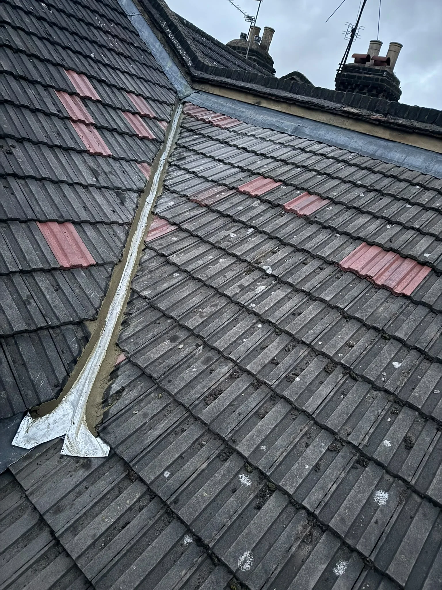 Completed roof repair detail